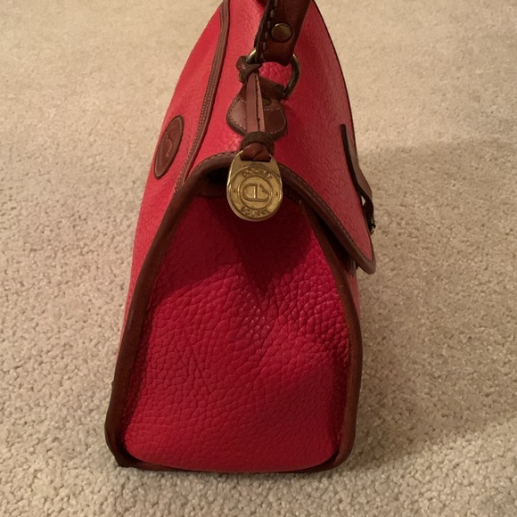 Dooney & Bourke Vintage Red Pebble Leather Satchel Bag - Picture 9 of 17